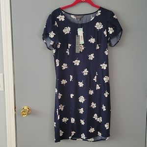Mix by 41 Hawthorne Navy Dress w/Ivory Flowers